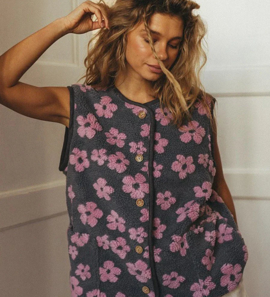 Women's Floral Fleece Gilet