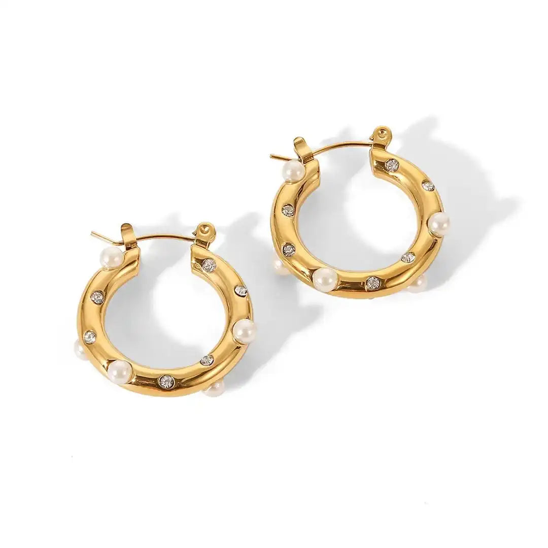 Brilliant Gold Zircon Circle Earrings