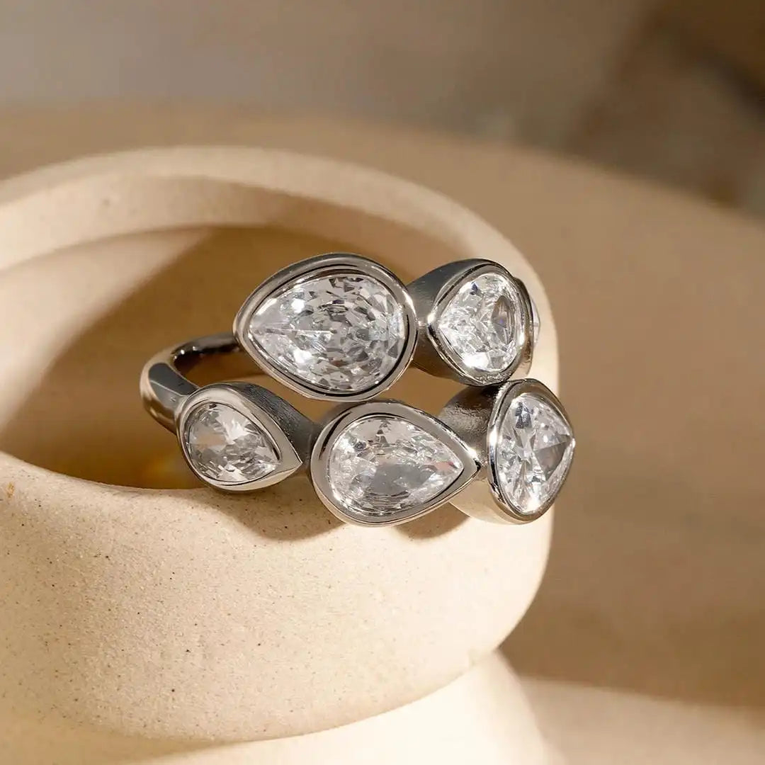 Ring with Five Teardrop-Shaped Stones