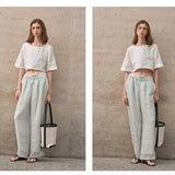 Boxy Linen Crop Top