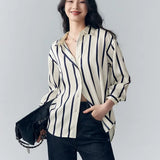 Silk Fabric Striped Blouse