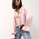 Liora Selim Blouse with Puff Sleeves