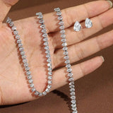 Wonderful Clear Round Cubic Zirconia Bridal Complete Set