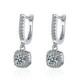 Classic White Gold Earrings with Stone