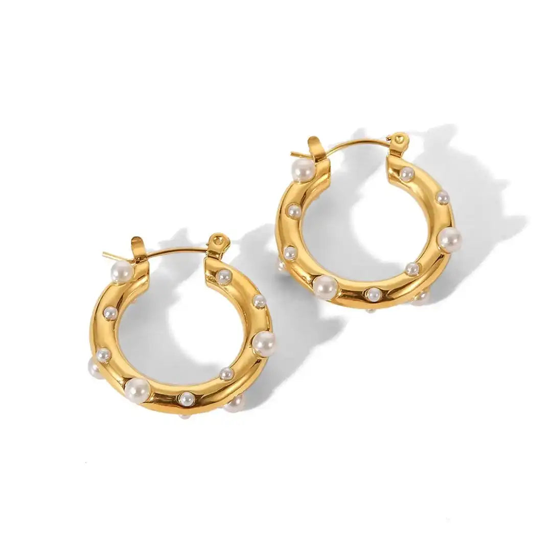 Brilliant Gold Zircon Circle Earrings