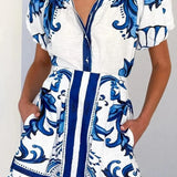 Kelsi Cauliflower Linen Dress, Two Pieces