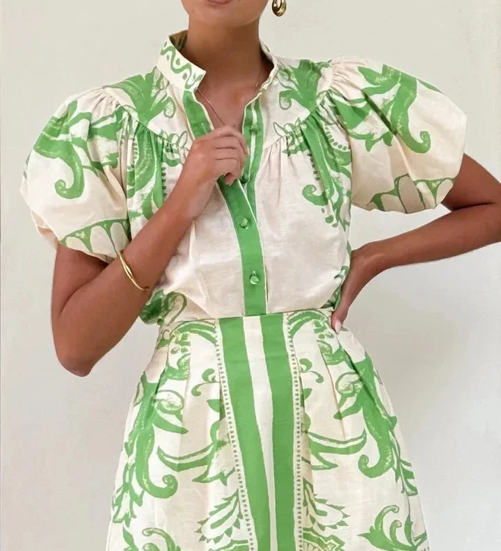 Kelsi Cauliflower Linen Dress, Two Pieces