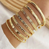 Gold Open Bracelet Set Resort