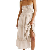Maxi Dress with Cuts and Pleats