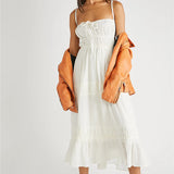 Maxi Dress with Cuts and Pleats