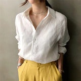 Linen Shirt with Open Collar