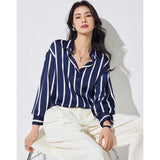Silk Fabric Striped Blouse