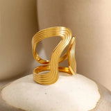 Exceptional Ring with Golden Beads