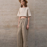 Boxy Linen Crop Top