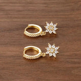 Classic Snowflake Drop Earrings with Crystals
