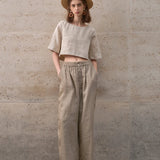 Boxy Linen Crop Top