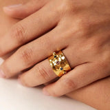 Vintage Gold Wheel with Cubic Zirconia