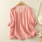 Eloria V-neck Cotton Blouse