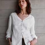 Linen V-Neck T-Shirt
