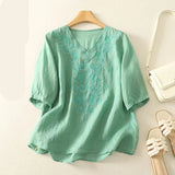 Eloria V-neck Cotton Blouse