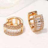 Mini Zircon Earrings in Baguette Shape