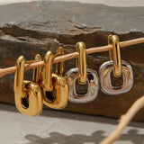 Minimalist Two-Tone Gold Oval Earrings