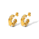 Brilliant Gold Zircon Circle Earrings