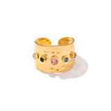Vintage Gold Wheel with Cubic Zirconia