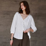 Linen V-Neck T-Shirt