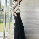 Silk Fabric Striped Blouse