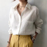 Linen Shirt with Open Collar