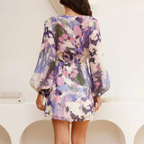 Mini Floral Dress with Short Sleeves