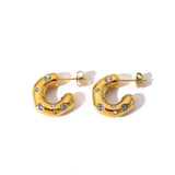 Brilliant Gold Zircon Circle Earrings