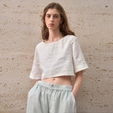 Boxy Linen Crop Top