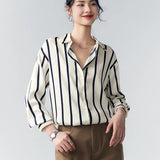 Silk Fabric Striped Blouse