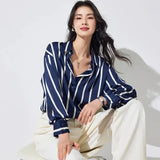 Silk Fabric Striped Blouse