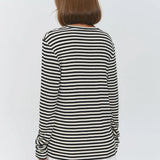 Linen Striped Long-Sleeve Top