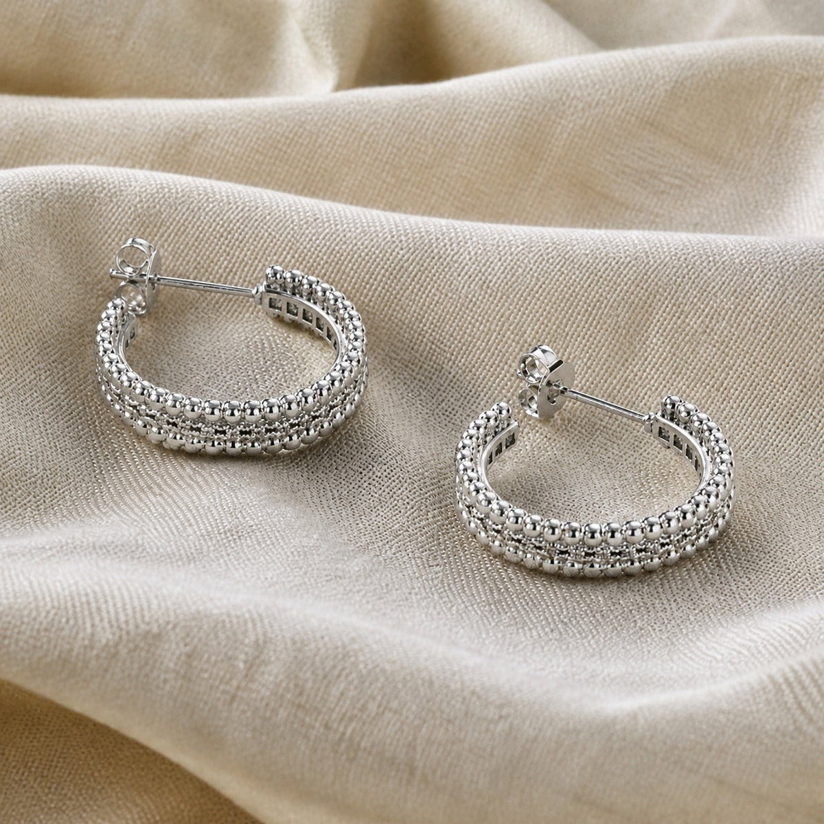 Crystal Hoop Earrings with Broken Elements