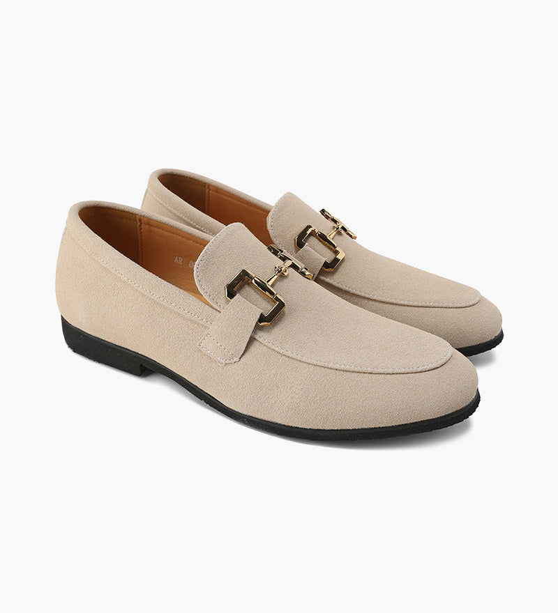Elias | Men's Suede Moccasins with Elegant Metallic Detail