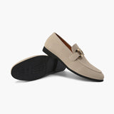 Elias | Men's Suede Moccasins with Elegant Metallic Detail