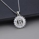 Necklace in White Gold with Initial "Z" and Zirconia