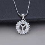 White Gold Necklace with Initial "Z" and Zirconia