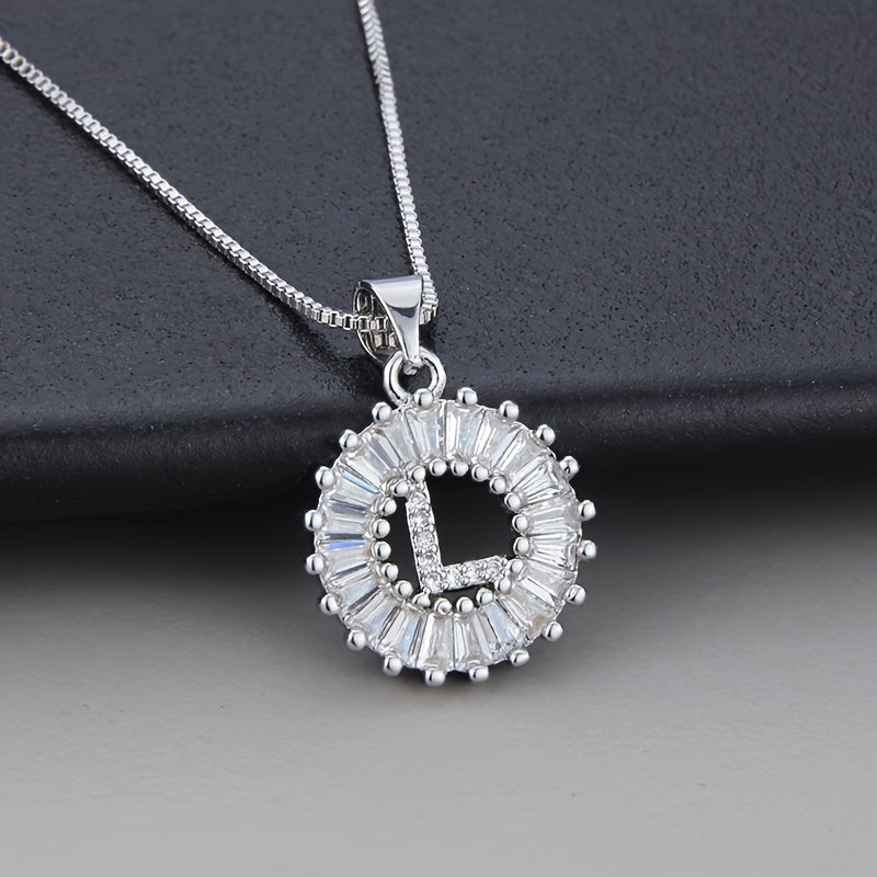 Necklace in White Gold with Initial "Z" and Zirconia