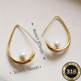 Earrings with Hanging Pearls