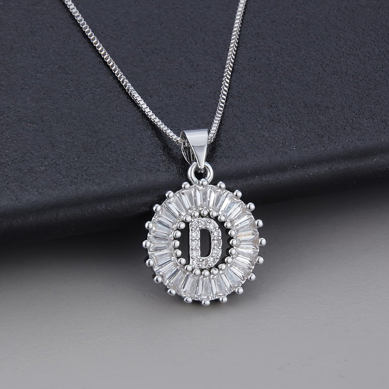 Necklace in White Gold with Initial "Z" and Zirconia