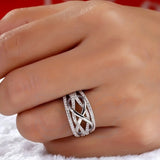 "Infinity" Ring in Zirconia Gold-Plated with White Gold