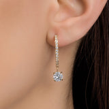 White Gold Earrings with Moissanite in Round Cut