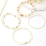 Set of Stacked Bracelets with Pearls 4