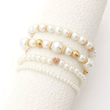Set of Stacked Bracelets with Pearls 4