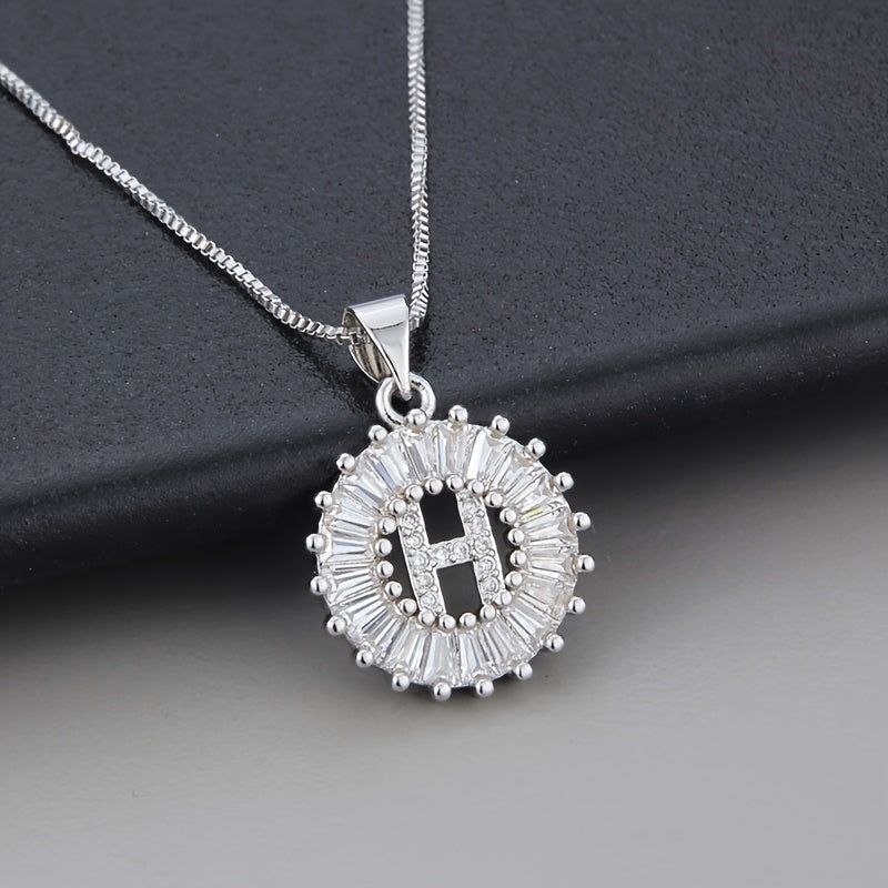 Necklace in White Gold with Initial "Z" and Zirconia